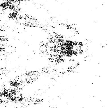 Grunge üst üste biniyor. Soyut siyah-beyaz vektör arkaplanı. Çatlak, leke ve noktalarda kirli desenli tek renkli klasik yüzey. Karanlık korku tarzında eski bir duvar.