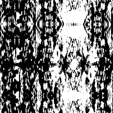 Grunge üst üste biniyor. Soyut siyah-beyaz vektör arkaplanı. Çatlak, leke ve noktalarda kirli desenli tek renkli klasik yüzey. Karanlık korku tarzında eski bir duvar.