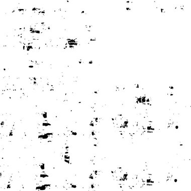 Grunge üst üste biniyor. Soyut siyah-beyaz vektör arkaplanı. Çatlak, leke ve noktalarda kirli desenli tek renkli klasik yüzey. Karanlık korku tarzında eski bir duvar.