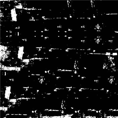 Grunge üst üste biniyor. Soyut siyah-beyaz vektör arkaplanı. Çatlak, leke ve noktalarda kirli desenli tek renkli klasik yüzey. Karanlık korku tarzında eski bir duvar.