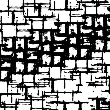 Grunge üst üste biniyor. Soyut siyah-beyaz vektör arkaplanı. Çatlak, leke ve noktalarda kirli desenli tek renkli klasik yüzey. Karanlık korku tarzında eski bir duvar.