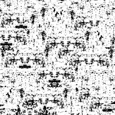 Grunge üst üste biniyor. Soyut siyah-beyaz vektör arkaplanı. Çatlak, leke ve noktalarda kirli desenli tek renkli klasik yüzey. Karanlık korku tarzında eski bir duvar.