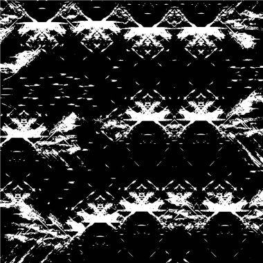 Grunge üst üste biniyor. Soyut siyah-beyaz vektör arkaplanı. Çatlak, leke ve noktalarda kirli desenli tek renkli klasik yüzey. Karanlık korku tarzında eski bir duvar.