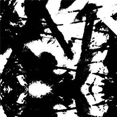 Grunge üst üste biniyor. Soyut siyah-beyaz vektör arkaplanı. Çatlak, leke ve noktalarda kirli desenli tek renkli klasik yüzey. Karanlık korku tarzında eski bir duvar.