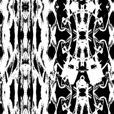 Grunge üst üste biniyor. Soyut siyah-beyaz vektör arkaplanı. Çatlak, leke ve noktalarda kirli desenli tek renkli klasik yüzey. Karanlık korku tarzında eski bir duvar.