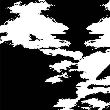 Grunge üst üste biniyor. Soyut siyah-beyaz vektör arkaplanı. Çatlak, leke ve noktalarda kirli desenli tek renkli klasik yüzey. Karanlık korku tarzında eski bir duvar.