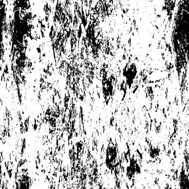 Grunge üst üste biniyor. Soyut siyah-beyaz vektör arkaplanı. Çatlak, leke ve noktalarda kirli desenli tek renkli klasik yüzey. Karanlık korku tarzında eski bir duvar.