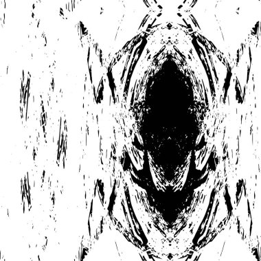 Grunge üst üste biniyor. Soyut siyah-beyaz vektör arkaplanı. Çatlak, leke ve noktalarda kirli desenli tek renkli klasik yüzey. Karanlık korku tarzında eski bir duvar.