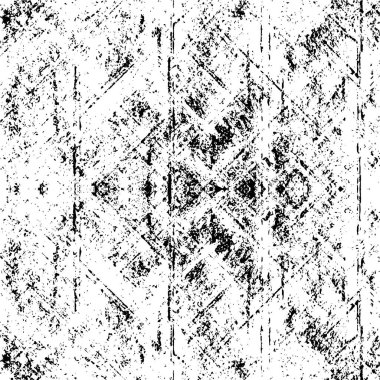 Grunge üst üste biniyor. Soyut siyah-beyaz vektör arkaplanı. Çatlak, leke ve noktalarda kirli desenli tek renkli klasik yüzey. Karanlık korku tarzında eski bir duvar.