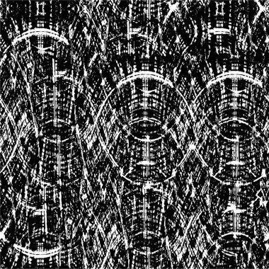 Grunge üst üste biniyor. Soyut siyah-beyaz vektör arkaplanı. Çatlak, leke ve noktalarda kirli desenli tek renkli klasik yüzey. Karanlık korku tarzında eski bir duvar.