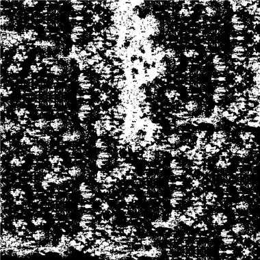 Grunge üst üste biniyor. Soyut siyah-beyaz vektör arkaplanı. Çatlak, leke ve noktalarda kirli desenli tek renkli klasik yüzey. Karanlık korku tarzında eski bir duvar.