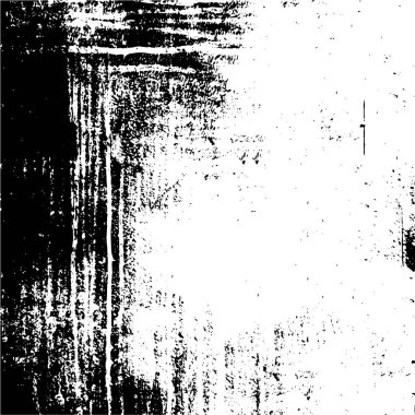 Grunge üst üste biniyor. Soyut siyah-beyaz vektör arkaplanı. Çatlak, leke ve noktalarda kirli desenli tek renkli klasik yüzey. Karanlık korku tarzında eski bir duvar.