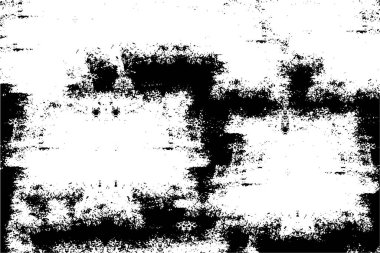 Grunge üst üste biniyor. Soyut siyah-beyaz vektör arkaplanı. Çatlak, leke ve noktalarda kirli desenli tek renkli klasik yüzey. Karanlık korku tarzında eski bir duvar.