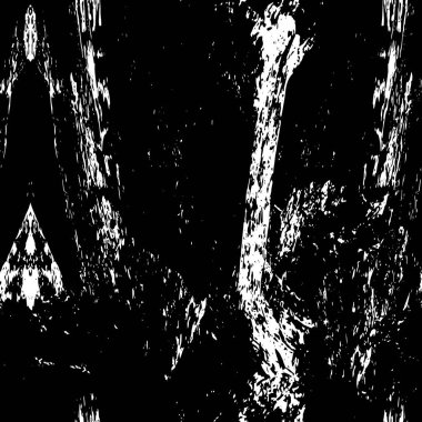 Grunge üst üste biniyor. Soyut siyah-beyaz vektör arkaplanı. Çatlak, leke ve noktalarda kirli desenli tek renkli klasik yüzey. Karanlık korku tarzında eski bir duvar.