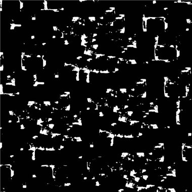 Grunge üst üste biniyor. Soyut siyah-beyaz vektör arkaplanı. Çatlak, leke ve noktalarda kirli desenli tek renkli klasik yüzey. Karanlık korku tarzında eski bir duvar.