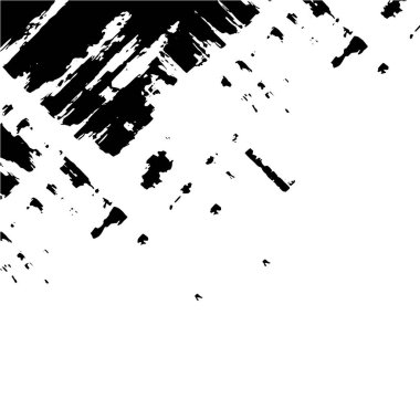 Siyah beyaz desenli, noktalı, lekeli, çizik ve çizikli sıkıntılı bir arkaplan. Soyut vektör illüstrasyonu.