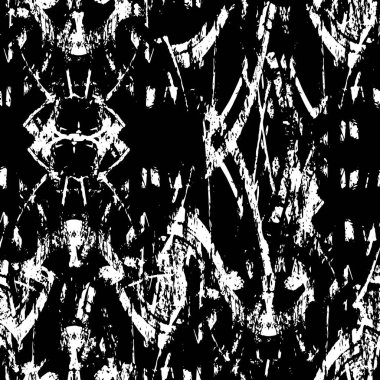 Çizik ve çiziklerle dolu siyah beyaz bir arka plan. Soyut vektör illüstrasyonu.