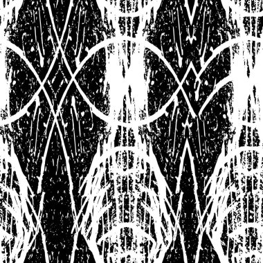 Grunge üst üste biniyor. Soyut siyah-beyaz vektör arkaplanı. Çatlak, leke ve noktalarda kirli desenli tek renkli klasik yüzey. Karanlık korku tarzında eski bir duvar.