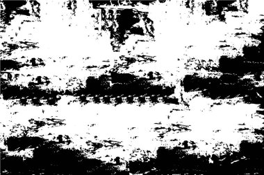 Grunge üst üste biniyor. Soyut siyah-beyaz vektör arkaplanı. Çatlak, leke ve noktalarda kirli desenli tek renkli klasik yüzey. Karanlık korku tarzında eski bir duvar.