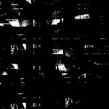 Grunge üst üste biniyor. Soyut siyah-beyaz vektör arkaplanı. Çatlak, leke ve noktalarda kirli desenli tek renkli klasik yüzey. Karanlık korku tarzında eski bir duvar.