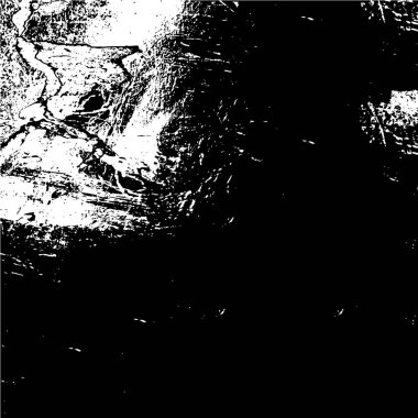 Grunge üst üste biniyor. Soyut siyah-beyaz vektör arkaplanı. Çatlak, leke ve noktalarda kirli desenli tek renkli klasik yüzey. Karanlık korku tarzında eski bir duvar.