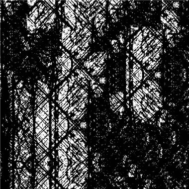 Grunge üst üste biniyor. Soyut siyah-beyaz vektör arkaplanı. Çatlak, leke ve noktalarda kirli desenli tek renkli klasik yüzey. Karanlık korku tarzında eski bir duvar.