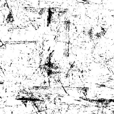 Grunge üst üste biniyor. Soyut siyah-beyaz vektör arkaplanı. Çatlak, leke ve noktalarda kirli desenli tek renkli klasik yüzey. Karanlık korku tarzında eski bir duvar.