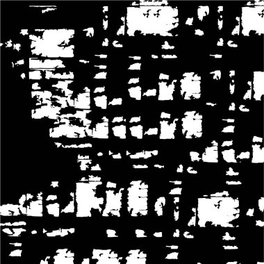 Grunge üst üste biniyor. Soyut siyah-beyaz vektör arkaplanı. Çatlak, leke ve noktalarda kirli desenli tek renkli klasik yüzey. Karanlık korku tarzında eski bir duvar.