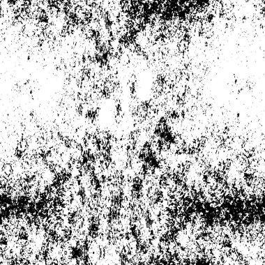 Grunge üst üste biniyor. Soyut siyah-beyaz vektör arkaplanı. Çatlak, leke ve noktalarda kirli desenli tek renkli klasik yüzey. Karanlık korku tarzında eski bir duvar.
