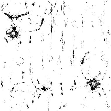 Grunge üst üste biniyor. Soyut siyah-beyaz vektör arkaplanı. Çatlak, leke ve noktalarda kirli desenli tek renkli klasik yüzey. Karanlık korku tarzında eski bir duvar.