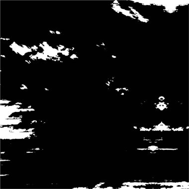 Grunge üst üste biniyor. Soyut siyah-beyaz vektör arkaplanı. Çatlak, leke ve noktalarda kirli desenli tek renkli klasik yüzey. Karanlık korku tarzında eski bir duvar.