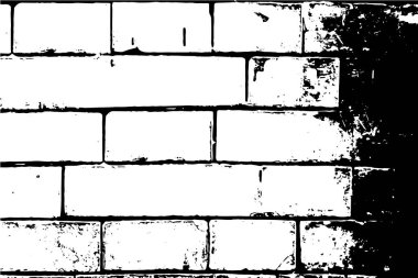 Grunge üst üste biniyor. Soyut siyah-beyaz vektör arkaplanı. Çatlak, leke ve noktalarda kirli desenli tek renkli klasik yüzey. Karanlık korku tarzında eski bir duvar.