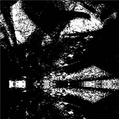 Grunge üst üste biniyor. Soyut siyah-beyaz vektör arkaplanı. Çatlak, leke ve noktalarda kirli desenli tek renkli klasik yüzey. Karanlık korku tarzında eski bir duvar.