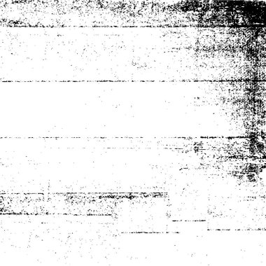 Grunge üst üste biniyor. Soyut siyah-beyaz vektör arkaplanı. Çatlak, leke ve noktalarda kirli desenli tek renkli klasik yüzey. Karanlık korku tarzında eski bir duvar.