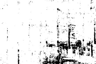 Grunge üst üste biniyor. Soyut siyah-beyaz vektör arkaplanı. Çatlak, leke ve noktalarda kirli desenli tek renkli klasik yüzey. Karanlık korku tarzında eski bir duvar.
