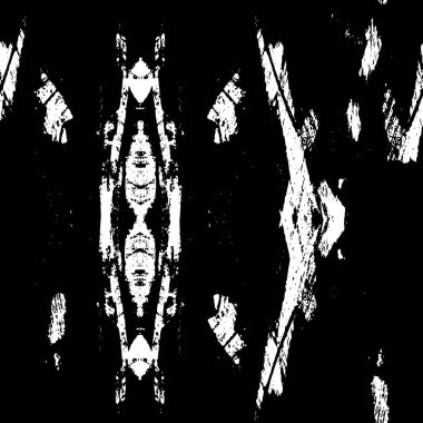 Grunge üst üste biniyor. Soyut siyah-beyaz vektör arkaplanı. Çatlak, leke ve noktalarda kirli desenli tek renkli klasik yüzey. Karanlık korku tarzında eski bir duvar.