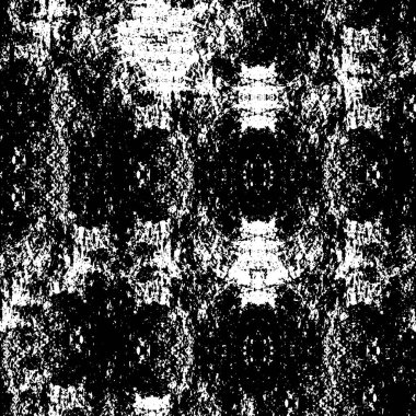 Grunge üst üste biniyor. Soyut siyah-beyaz vektör arkaplanı. Çatlak, leke ve noktalarda kirli desenli tek renkli klasik yüzey. Karanlık korku tarzında eski bir duvar.