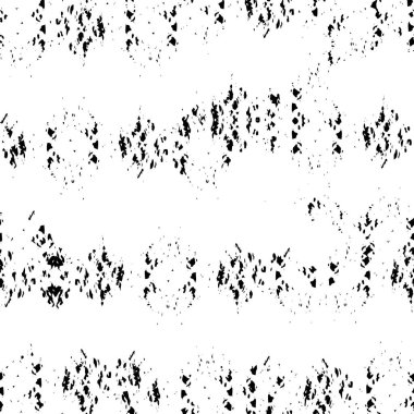 Grunge üst üste biniyor. Soyut siyah-beyaz vektör arkaplanı. Çatlak, leke ve noktalarda kirli desenli tek renkli klasik yüzey. Karanlık korku tarzında eski bir duvar.