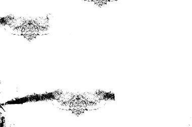 Grunge üst üste biniyor. Soyut siyah-beyaz vektör arkaplanı. Çatlak, leke ve noktalarda kirli desenli tek renkli klasik yüzey. Karanlık korku tarzında eski bir duvar.