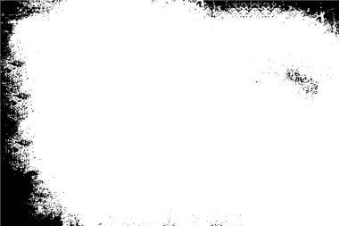 Grunge üst üste biniyor. Soyut siyah-beyaz vektör arkaplanı. Çatlak, leke ve noktalarda kirli desenli tek renkli klasik yüzey. Karanlık korku tarzında eski bir duvar.