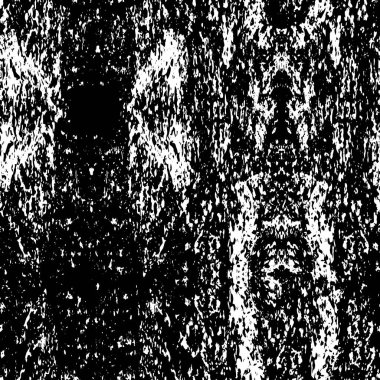 Grunge üst üste biniyor. Soyut siyah-beyaz vektör arkaplanı. Çatlak, leke ve noktalarda kirli desenli tek renkli klasik yüzey. Karanlık korku tarzında eski bir duvar.