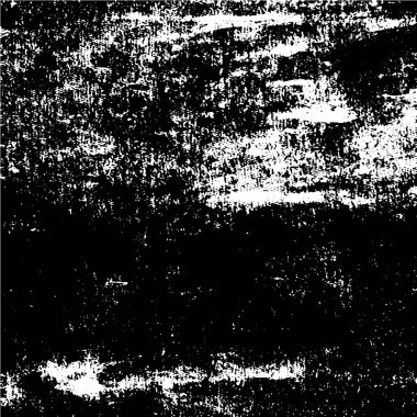 Grunge üst üste biniyor. Soyut siyah-beyaz vektör arkaplanı. Çatlak, leke ve noktalarda kirli desenli tek renkli klasik yüzey. Karanlık korku tarzında eski bir duvar.
