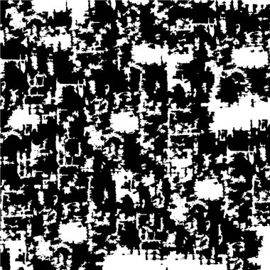 Grunge dokusu siyah beyaz. Çatlakların, çiplerin, noktaların, çizgilerin soyut monokrom deseni. Baskı ve tasarım için karanlık bir zemin. Kaliteli eski yüzey kirli