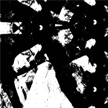 Grunge dokusu siyah beyaz. Çatlakların, çiplerin, noktaların, çizgilerin soyut monokrom deseni. Baskı ve tasarım için karanlık bir zemin. Kaliteli eski yüzey kirli
