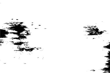 Grunge üst üste biniyor. Soyut siyah-beyaz vektör arkaplanı. Çatlak, leke ve noktalarda kirli desenli tek renkli klasik yüzey. Karanlık korku tarzında eski bir duvar.