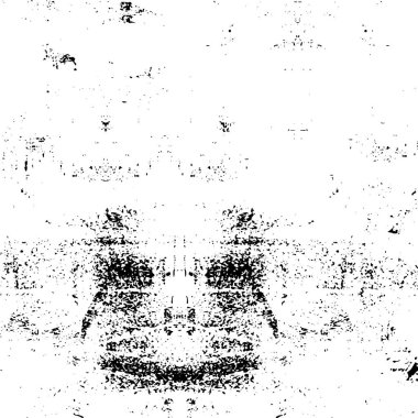 Grunge üst üste biniyor. Soyut siyah-beyaz vektör arkaplanı. Çatlak, leke ve noktalarda kirli desenli tek renkli klasik yüzey. Karanlık korku tarzında eski bir duvar.