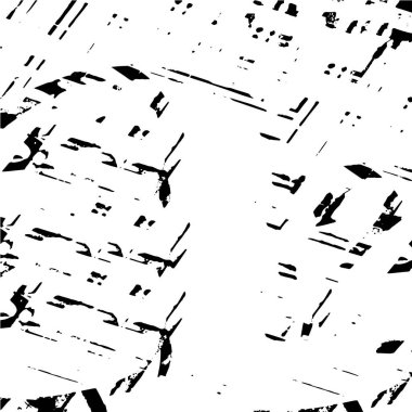 Grunge üst üste biniyor. Soyut siyah-beyaz vektör arkaplanı. Çatlak, leke ve noktalarda kirli desenli tek renkli klasik yüzey. Karanlık korku tarzında eski bir duvar.