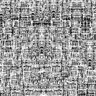 Çizik ve çiziklerle dolu siyah beyaz bir arka plan. Soyut vektör illüstrasyonu.