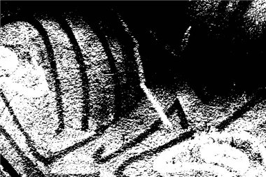 Grunge üst üste biniyor. Soyut siyah-beyaz vektör arkaplanı. Çatlak, leke ve noktalarda kirli desenli tek renkli klasik yüzey. Karanlık korku tarzında eski bir duvar.