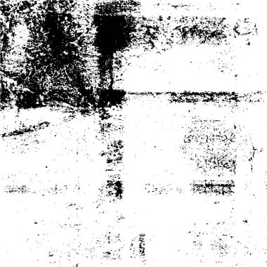 Grunge üst üste biniyor. Soyut siyah-beyaz vektör arkaplanı. Çatlak, leke ve noktalarda kirli desenli tek renkli klasik yüzey. Karanlık korku tarzında eski bir duvar.
